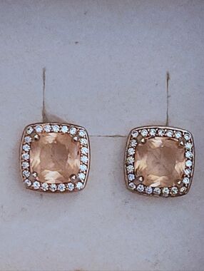 Rose Gold And Morganite Stud Earrings